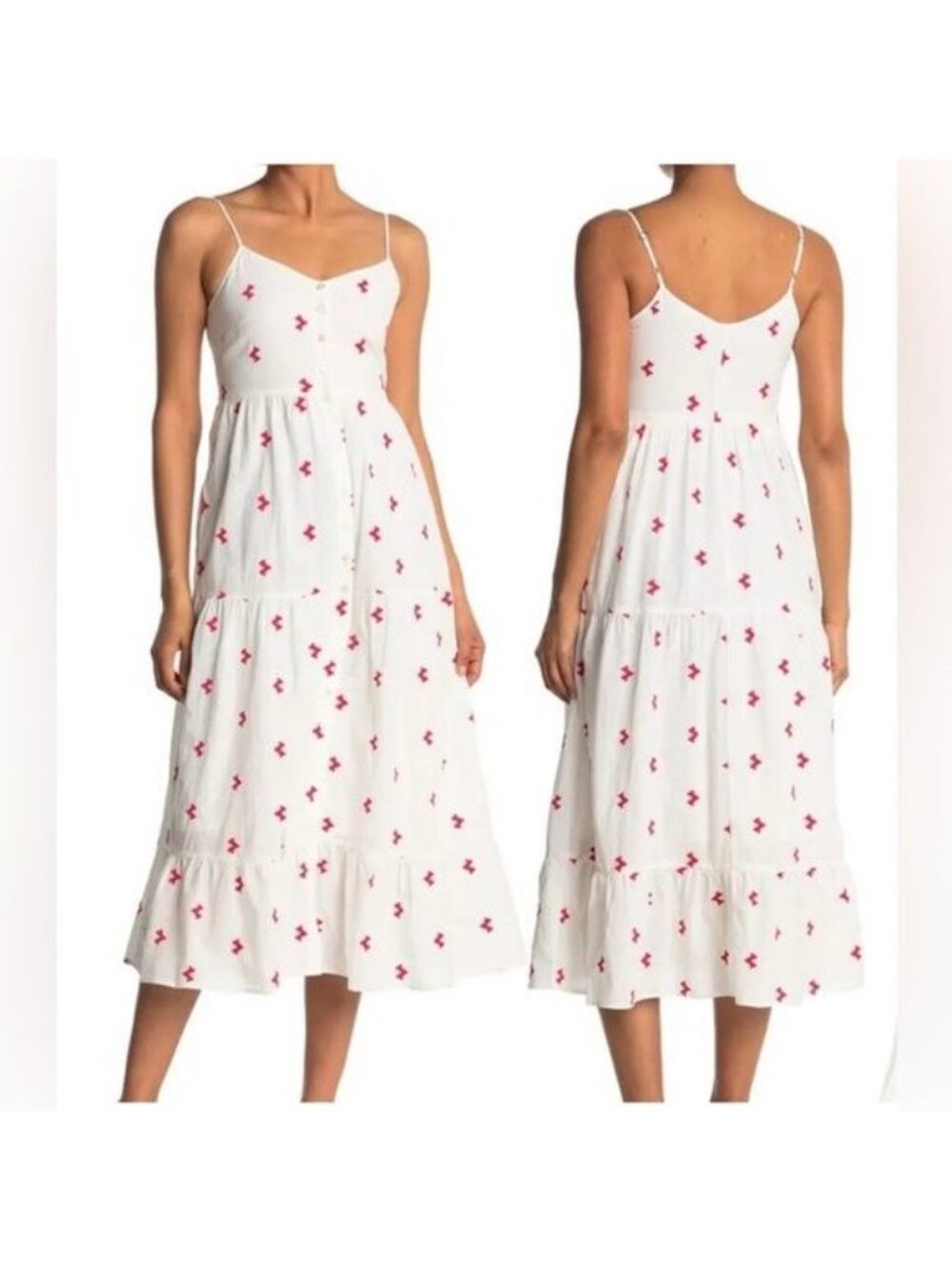 SPIRIT OF GRACE Arlaine Button Front printed sleeveless maxi Dress Small